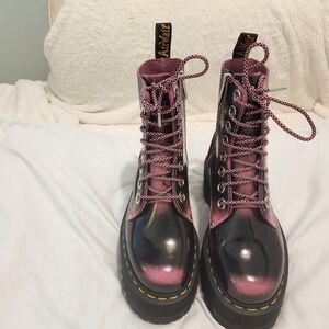 Dr. Martens Pink/Black Jadon platform boots Sz 7  NWOT